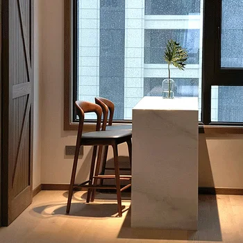 Деревянные современные расслабляющие Роскошные барные стулья, минималистичный дизайн, Интерьерные барные стулья, Высокая мебель для дома Taburete Cocina YX50BC 4