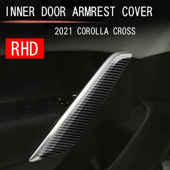 2шт Отделка внутренней дверной ручки автомобиля из углеродного волокна, Накладка на ручку для Toyota Corolla Cross 2021 2022 RHD 4