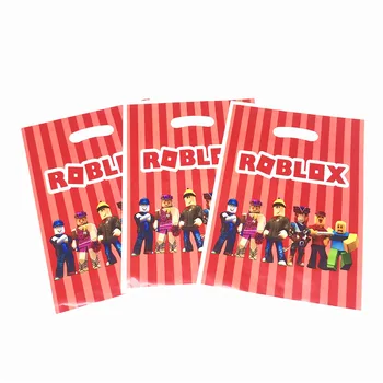 Подарочные пакеты Roblox Декор для дня рождения Одноразовый подарочный пакет для конфет Roblox Сумка для тематической вечеринки Детский день рождения Праздничные принадлежности для вечеринок 5