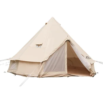 Роскошная брезентовая уличная палатка большого размера на 4-6 человек, водонепроницаемые семейные кемпинговые палатки 5