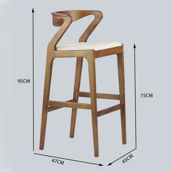Новые китайские барные стулья в стиле ретро, дизайнерская барная мебель, высокие барные стулья с креативной спинкой, Домашний барный стул из массива дерева, Кухонные высокие стулья 5