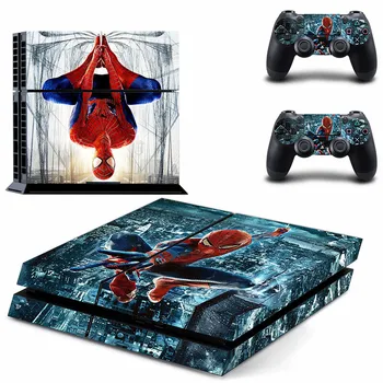 Виниловая наклейка Marvel Spiderman для консоли PlayStation 4 PS4 и 2 контроллеров, наклейка для игровых аксессуаров 5