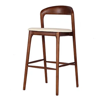 Деревянные современные расслабляющие Роскошные барные стулья, минималистичный дизайн, Интерьерные барные стулья, Высокая мебель для дома Taburete Cocina YX50BC 5