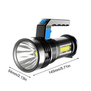 Светодиодный фонарик COB, боковой фонарь, Перезаряжаемый фонарь дальнего действия, Водонепроницаемый Портативный Фонарь для кемпинга, 4 уровня яркости 5